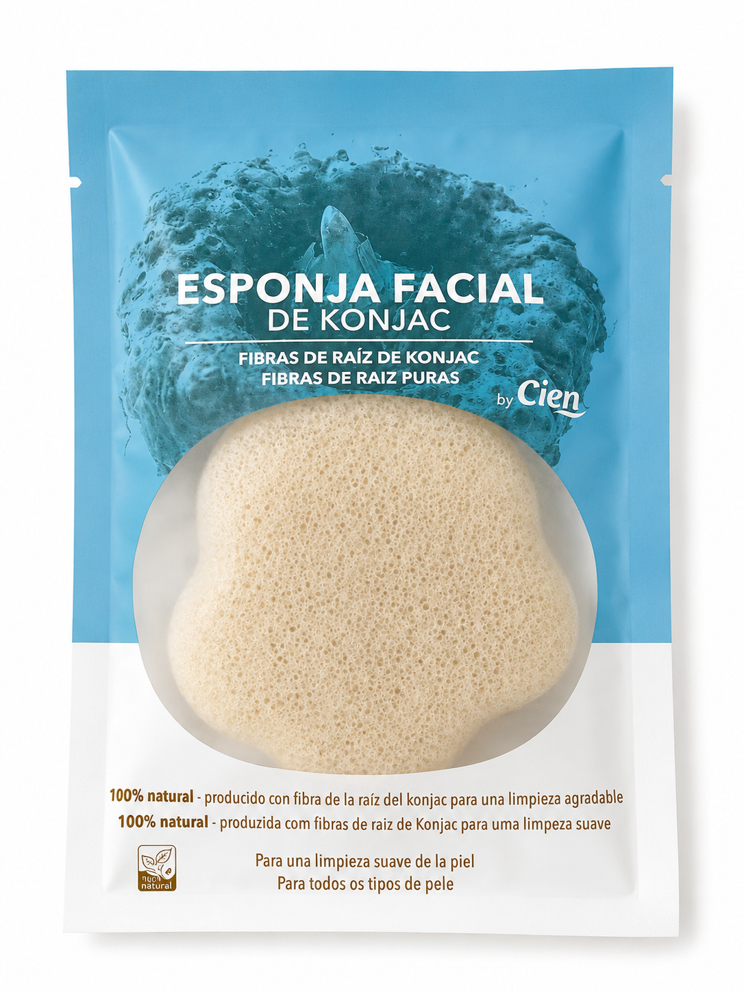 Éponge faciale en Konjac – Fibres de racine pures – Cien