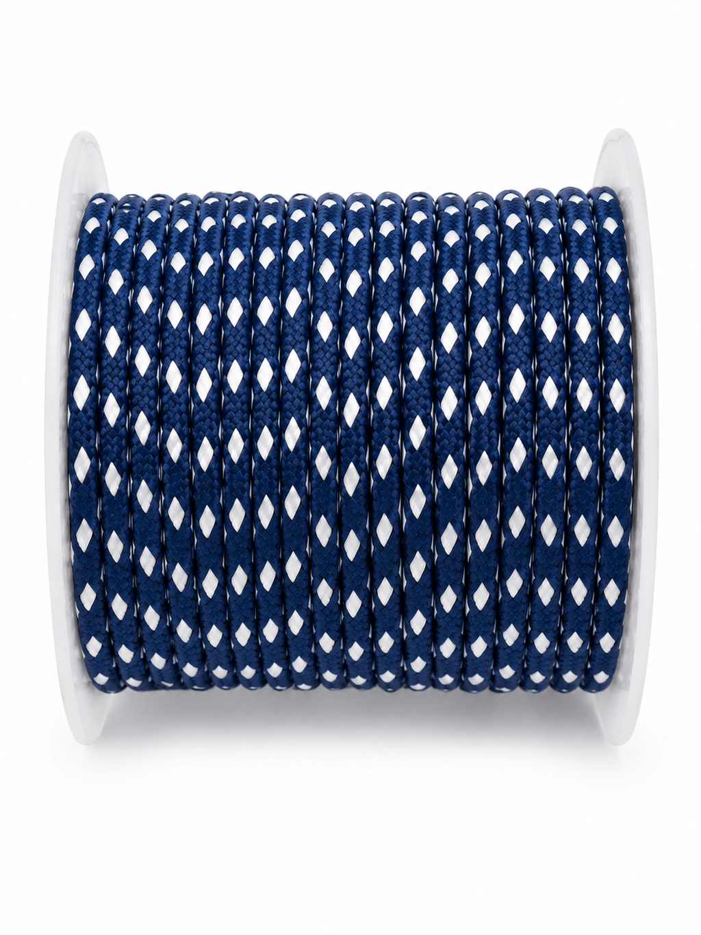 Bobine de ficelle tressée bleue et blanche