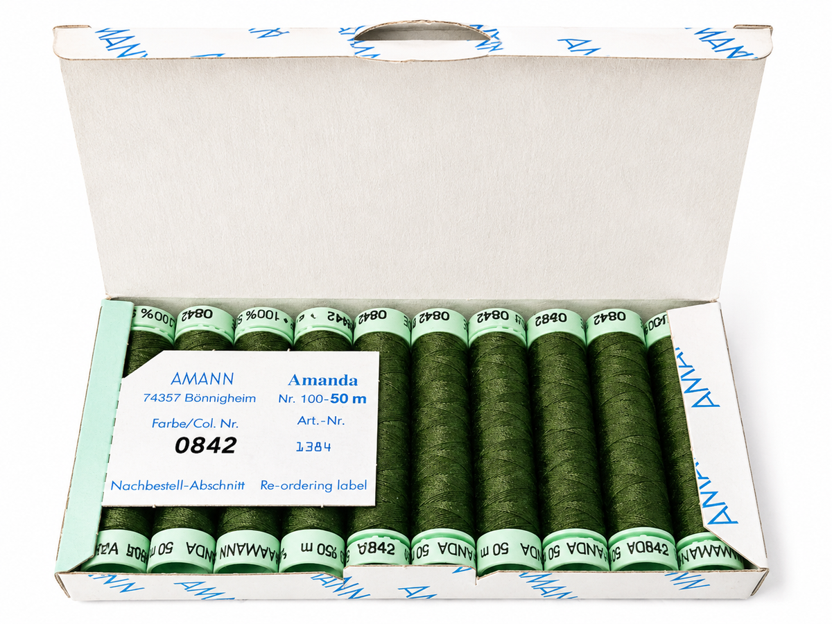 10 Bobine de fil à coudre 100 % soie AMANN Amanda – 50 m – Tons verts