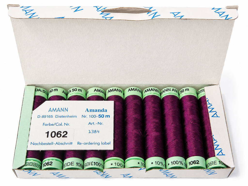 10 Bobines de fil à coudre 100 % soie AMANN Amanda – 50 m – Tons violets
