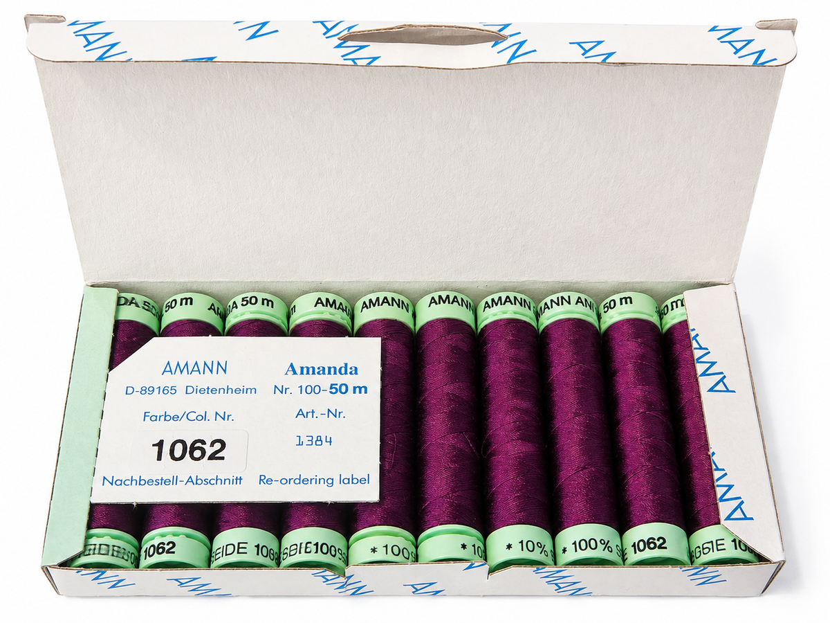 10 Bobines de fil à coudre 100 % soie AMANN Amanda – 50 m – Tons violets