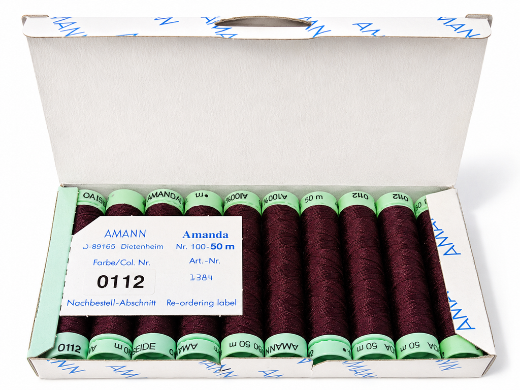 10 Bobines de fil à coudre 100 % soie AMANN Amanda – 50 m – Tons violets