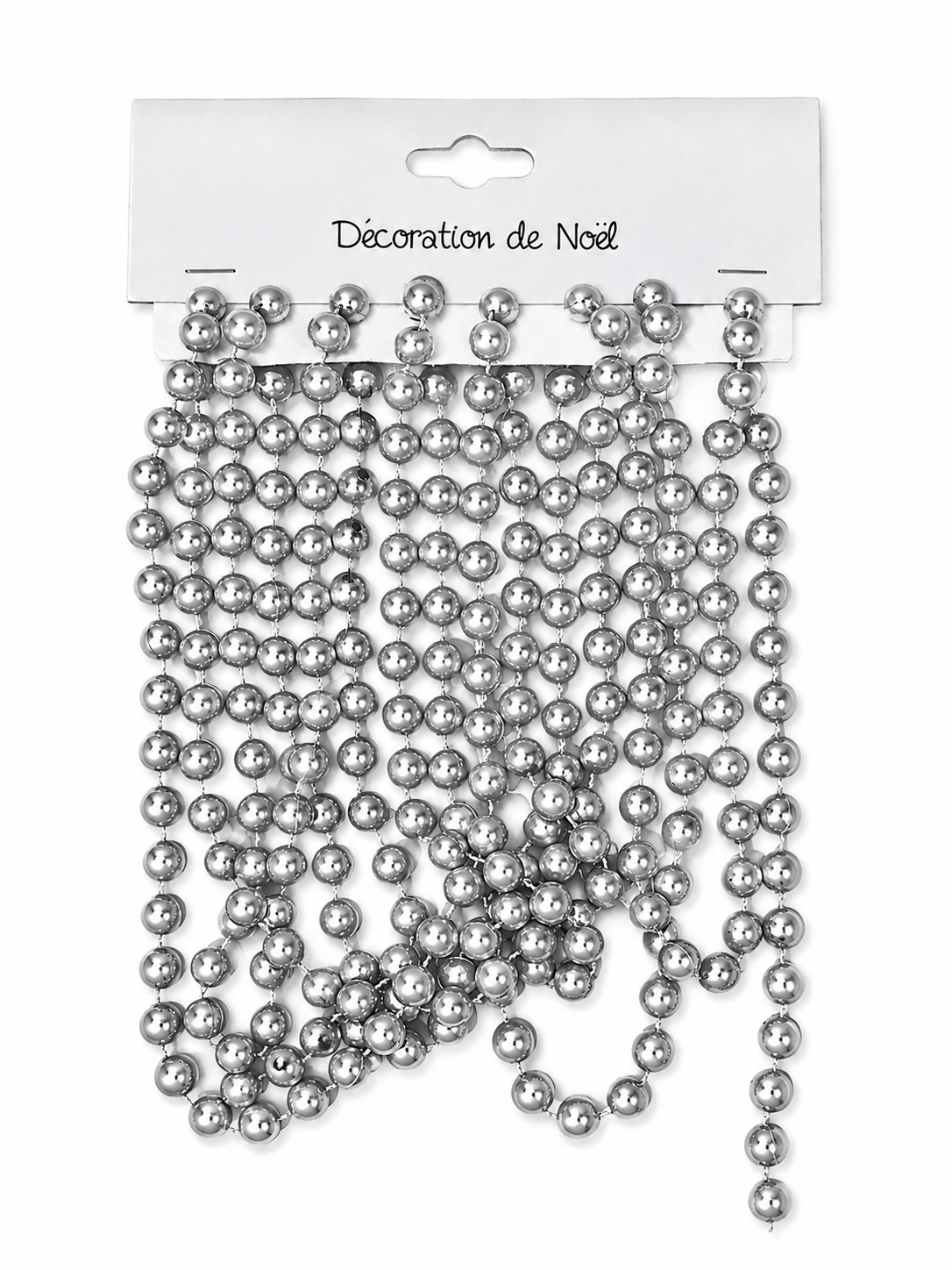 Guirlande de perles décoratives de Noël – Rouge, argenté ou blanc