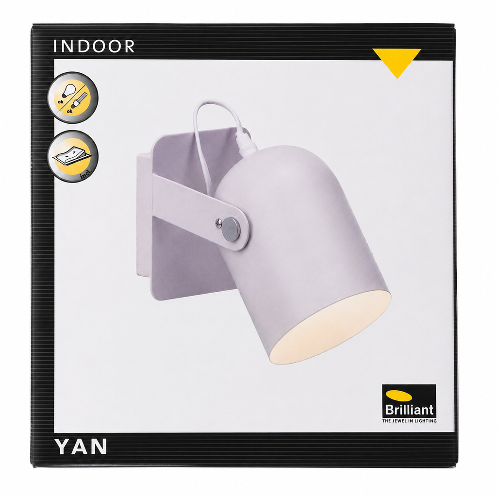 Applique murale intérieure BRILLIANT YAN – E27 – 30 W – 3 coloris