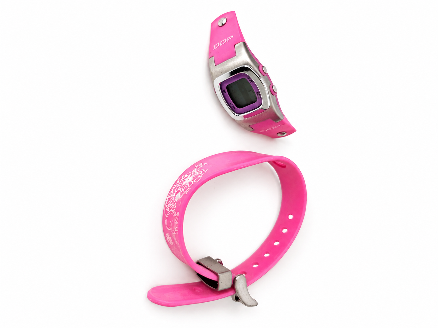 Montre digitale DDP - Bracelet rose à motifs