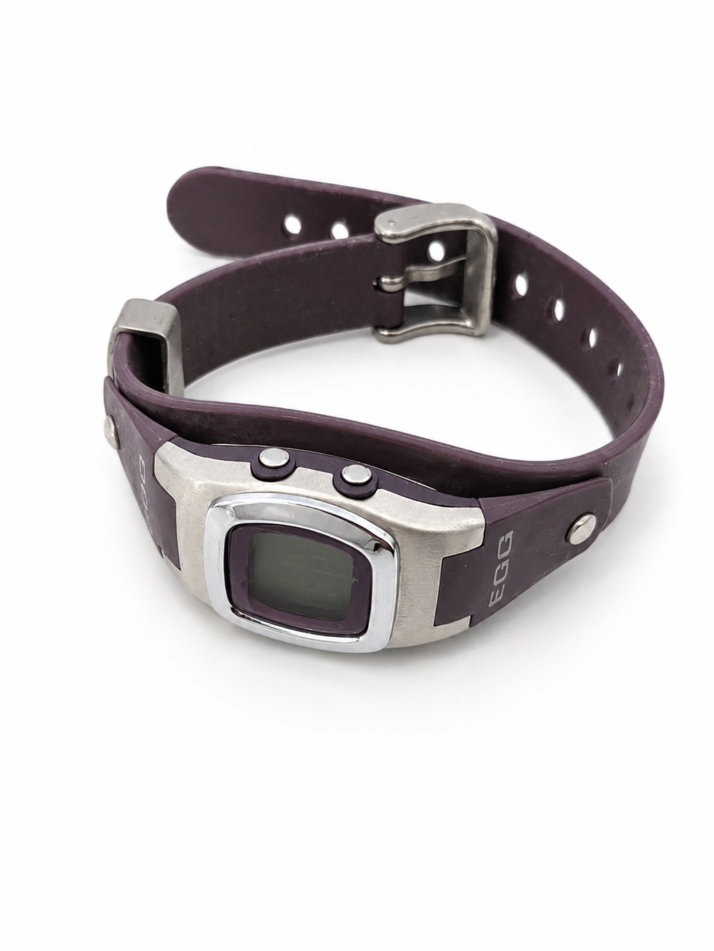 Montre digitale DDP – Bracelet violet foncé à motifs