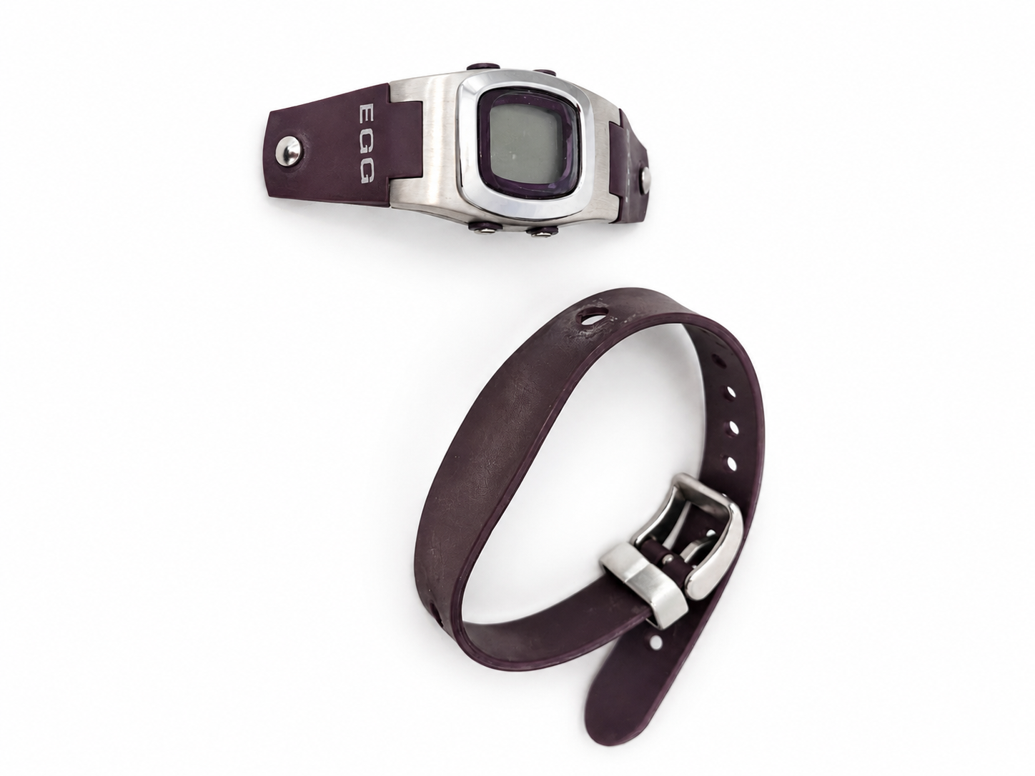 Montre digitale DDP – Bracelet violet foncé à motifs