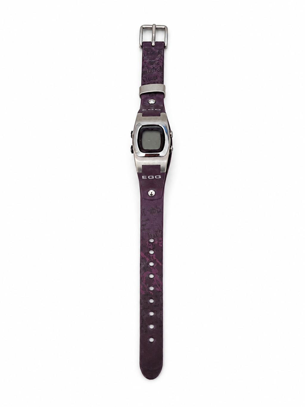 Montre digitale DDP – Bracelet violet foncé à motifs