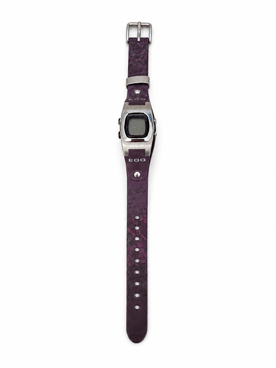 Montre digitale DDP – Bracelet violet foncé à motifs