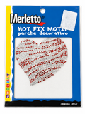 Patch thermocollant cœur à strass – Rouge & argent – Merletto