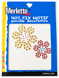 Motif thermocollant strass – Fleurs Or, Rouge & Bleu – Merletto