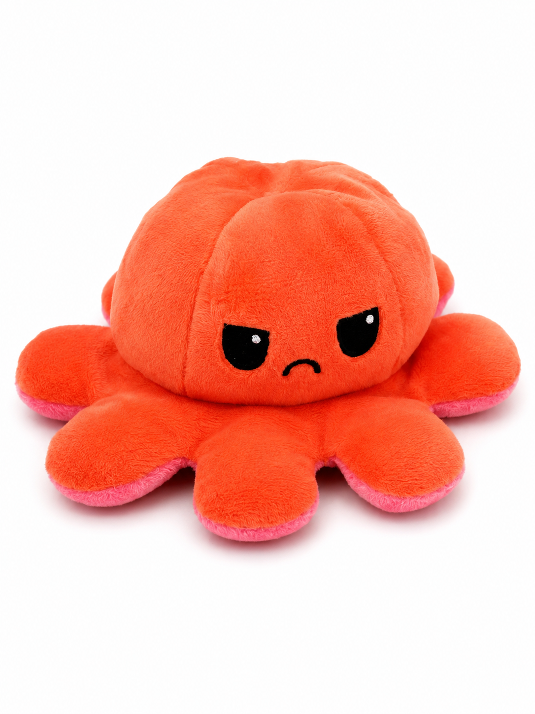 Peluche Pieuvre réversible rose et orange