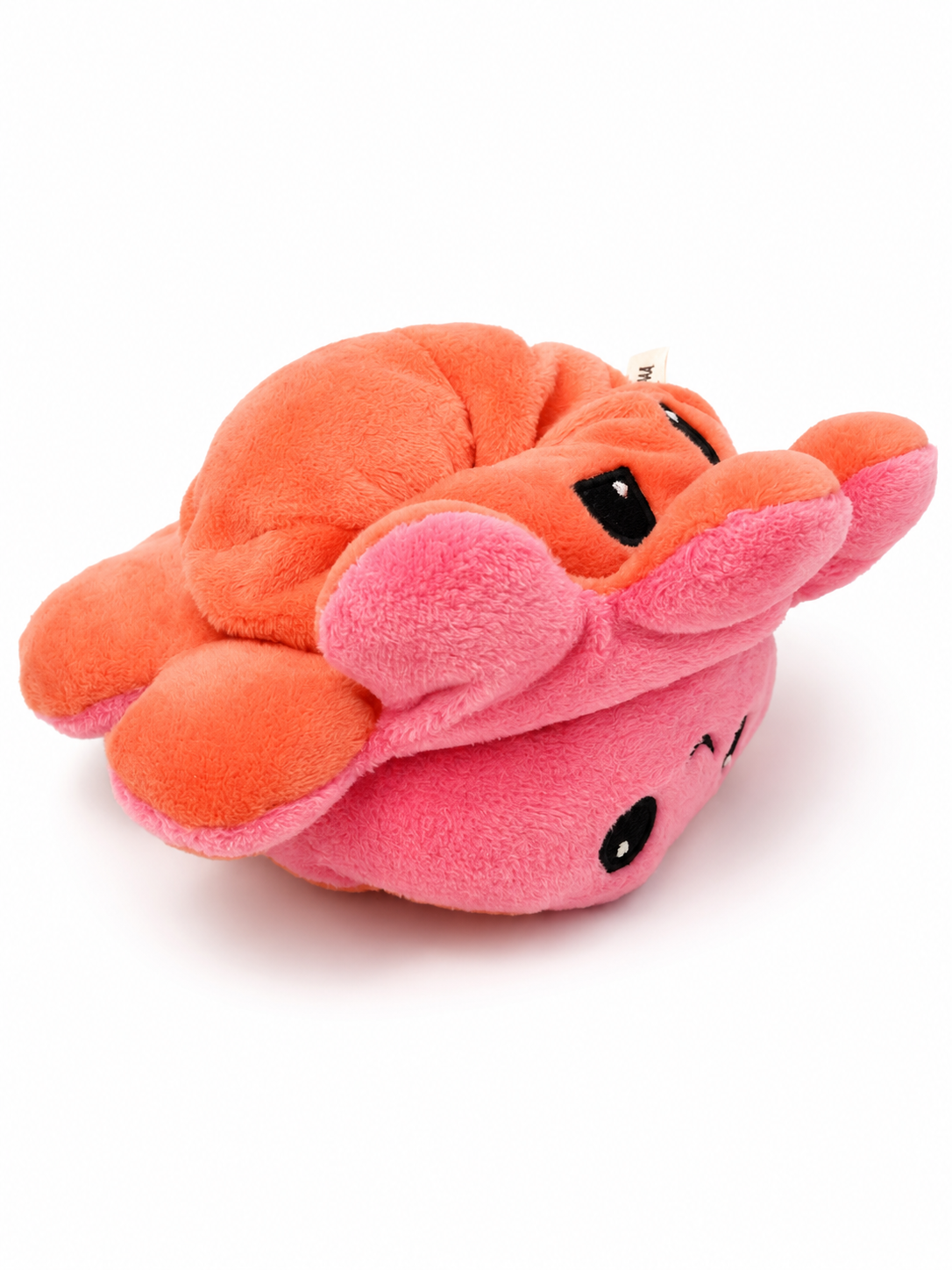 Peluche Pieuvre réversible rose et orange