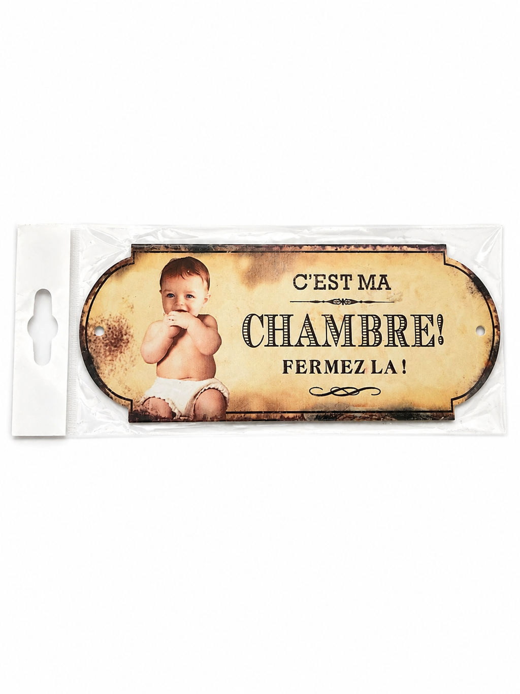 Plaque de porte « C’est ma chambre ! Fermez-la ! » – Style rétro