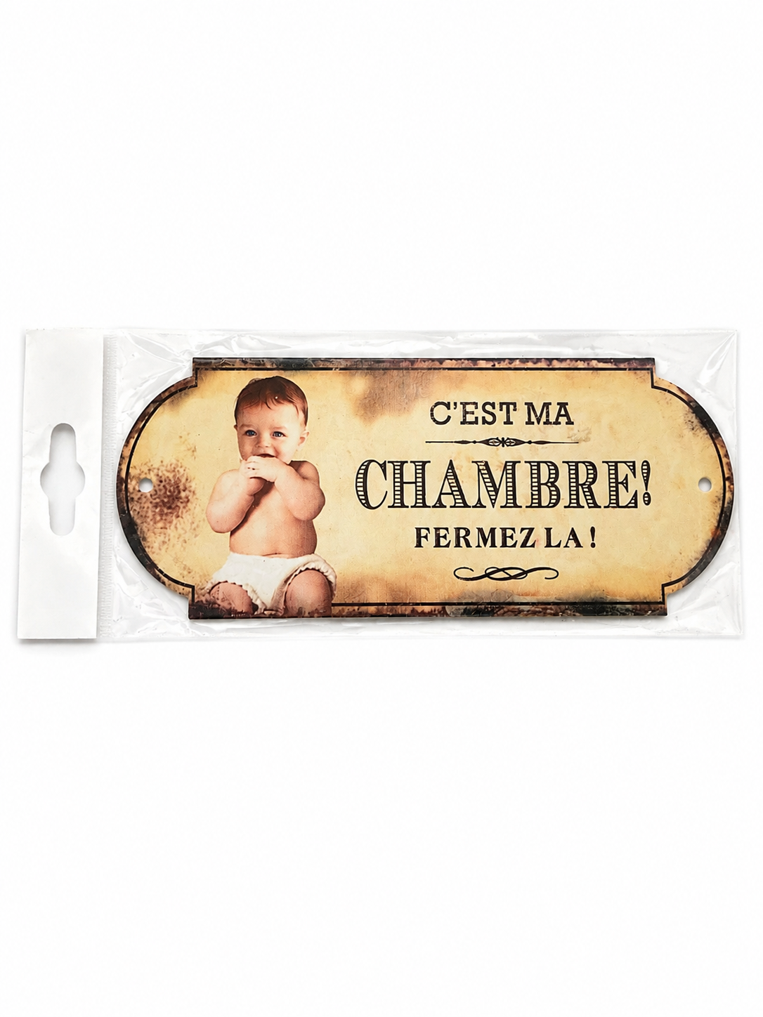 Plaque de porte « C’est ma chambre ! Fermez-la ! » – Style rétro