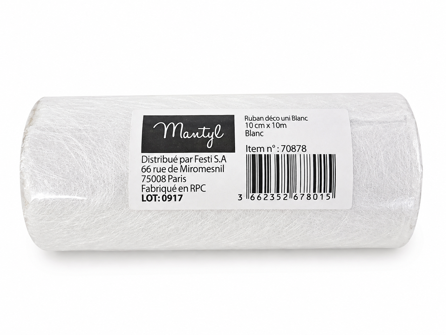 Chemin de table intissé MANTYL – 10 cm × 10 m – Plusieurs coloris
