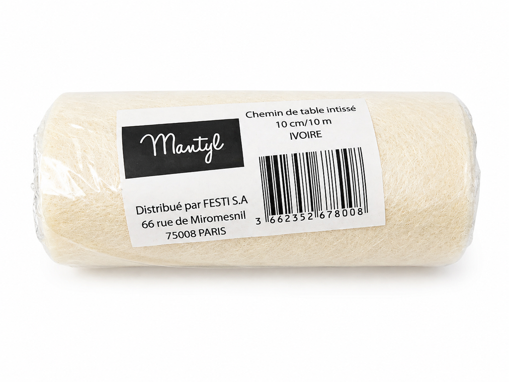 Chemin de table intissé MANTYL – 10 cm × 10 m – Plusieurs coloris