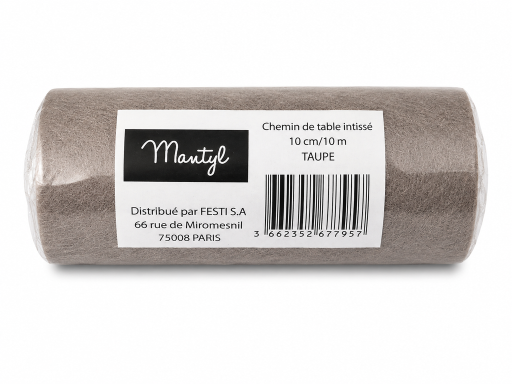 Chemin de table intissé MANTYL – 10 cm × 10 m – Plusieurs coloris