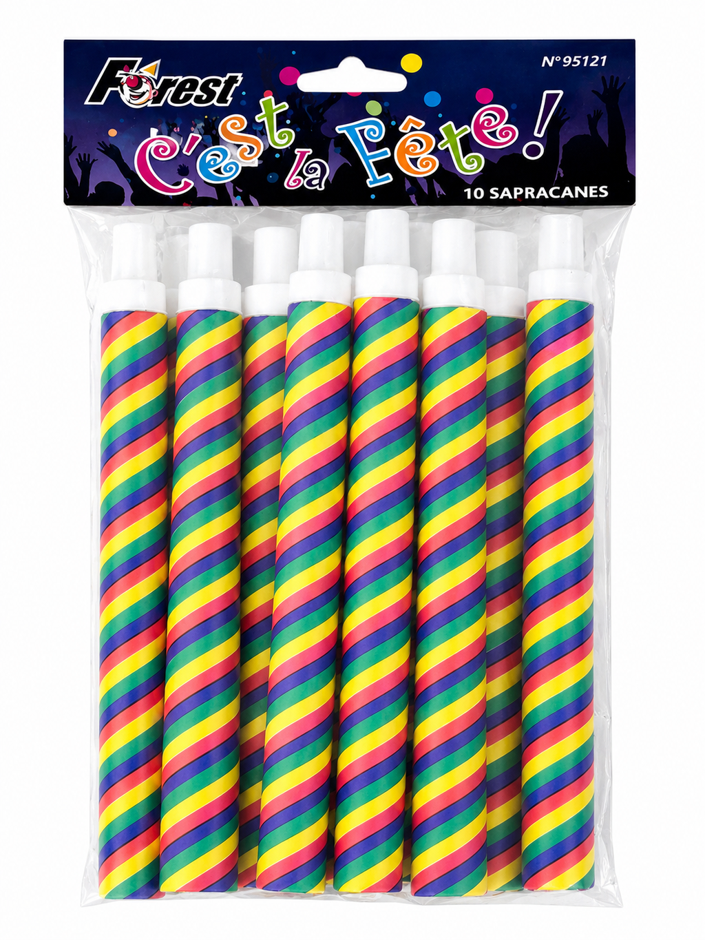 Lot de 10 Sarbacanes de Fête Multicolores