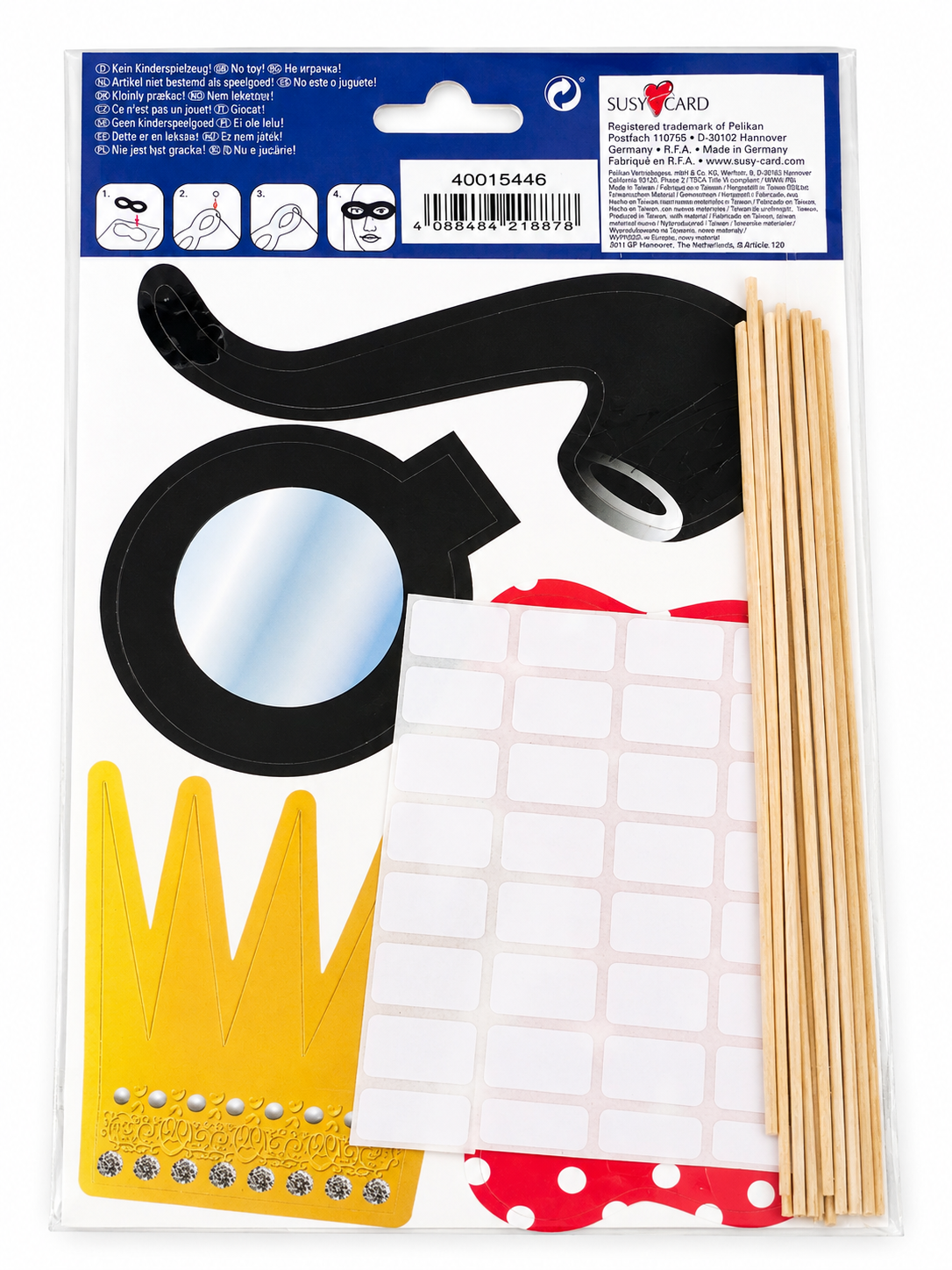 Set d’accessoires photobooth SUSY CARD – Déguisements pour photos