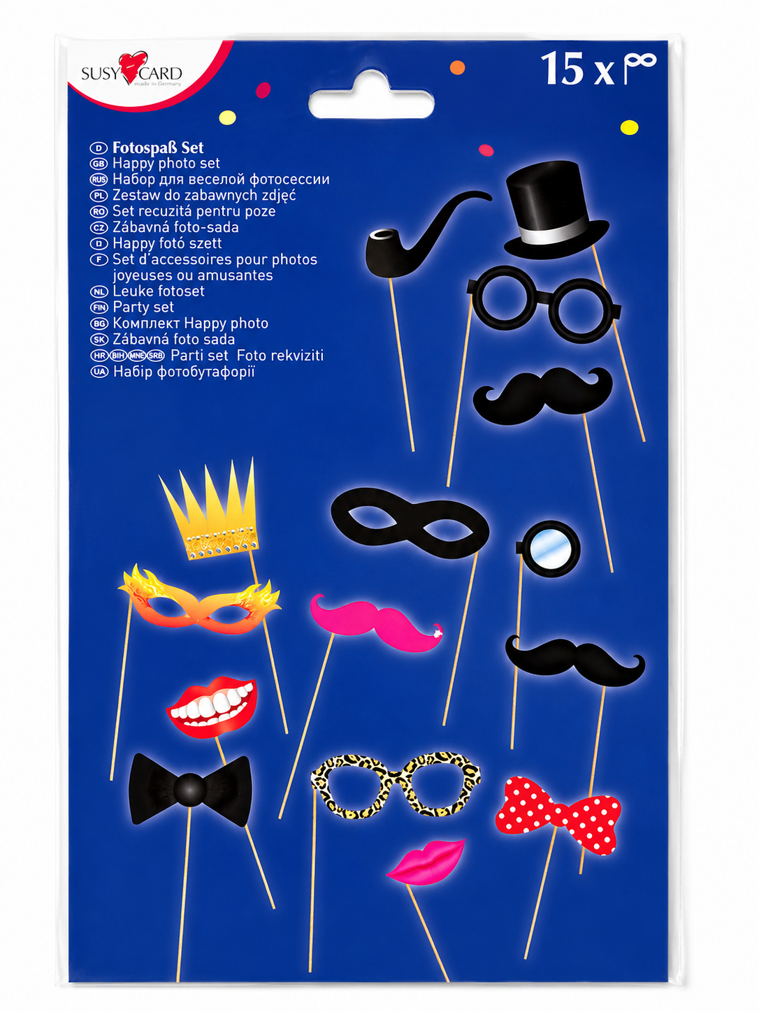 Set d’accessoires photobooth SUSY CARD – Déguisements pour photos