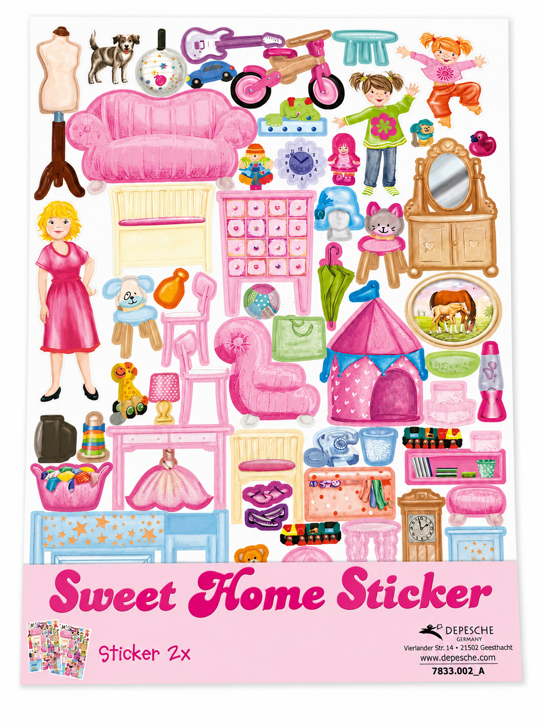 Lot de 2 planches de stickers « Sweet Home » – Depesche