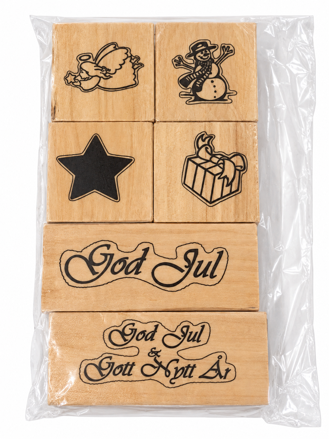 Lot de 6 tampons en bois – Motifs de Noël