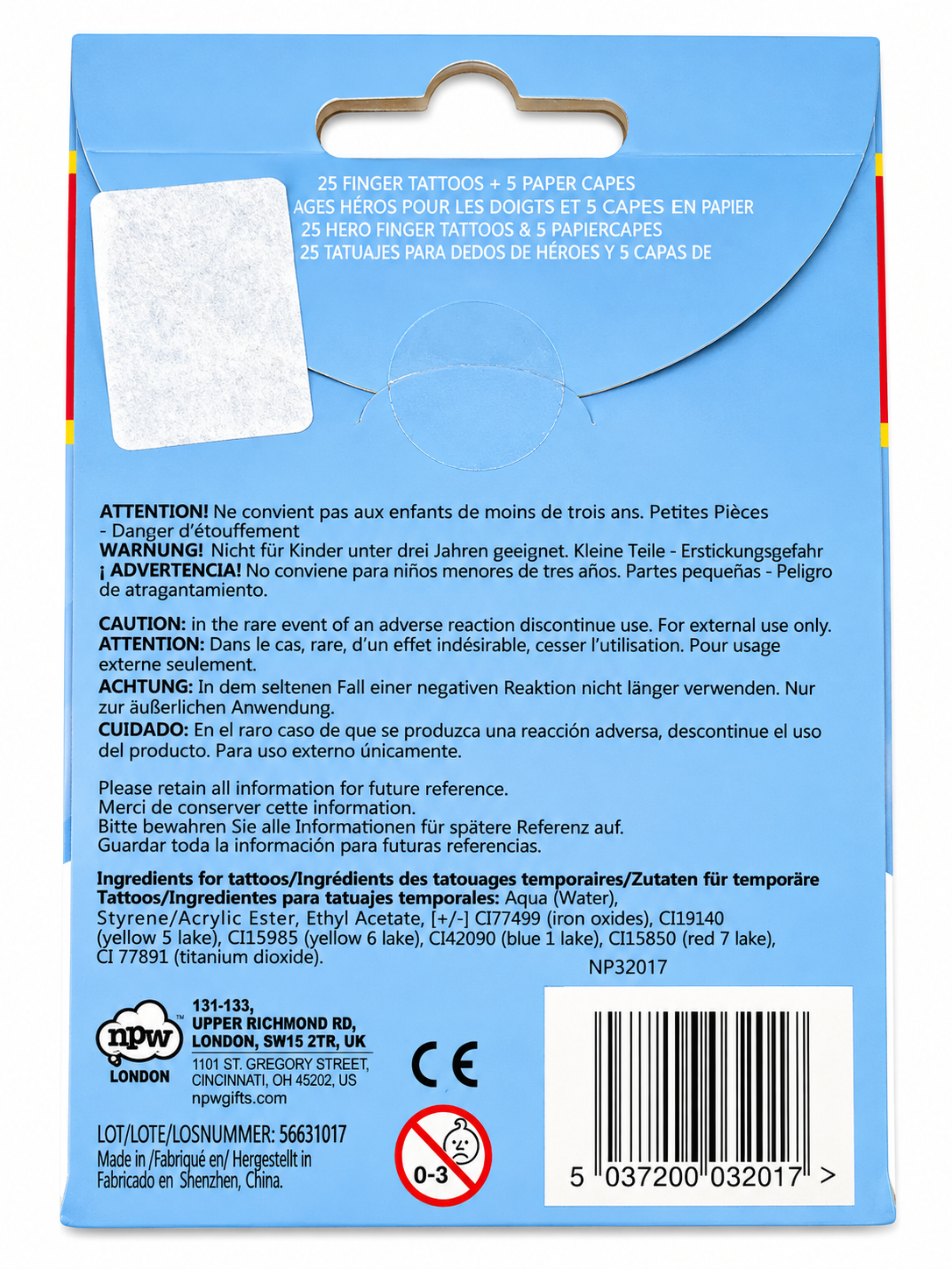 Tatouages temporaires pour doigts Super Héros + capes en papier – NPW