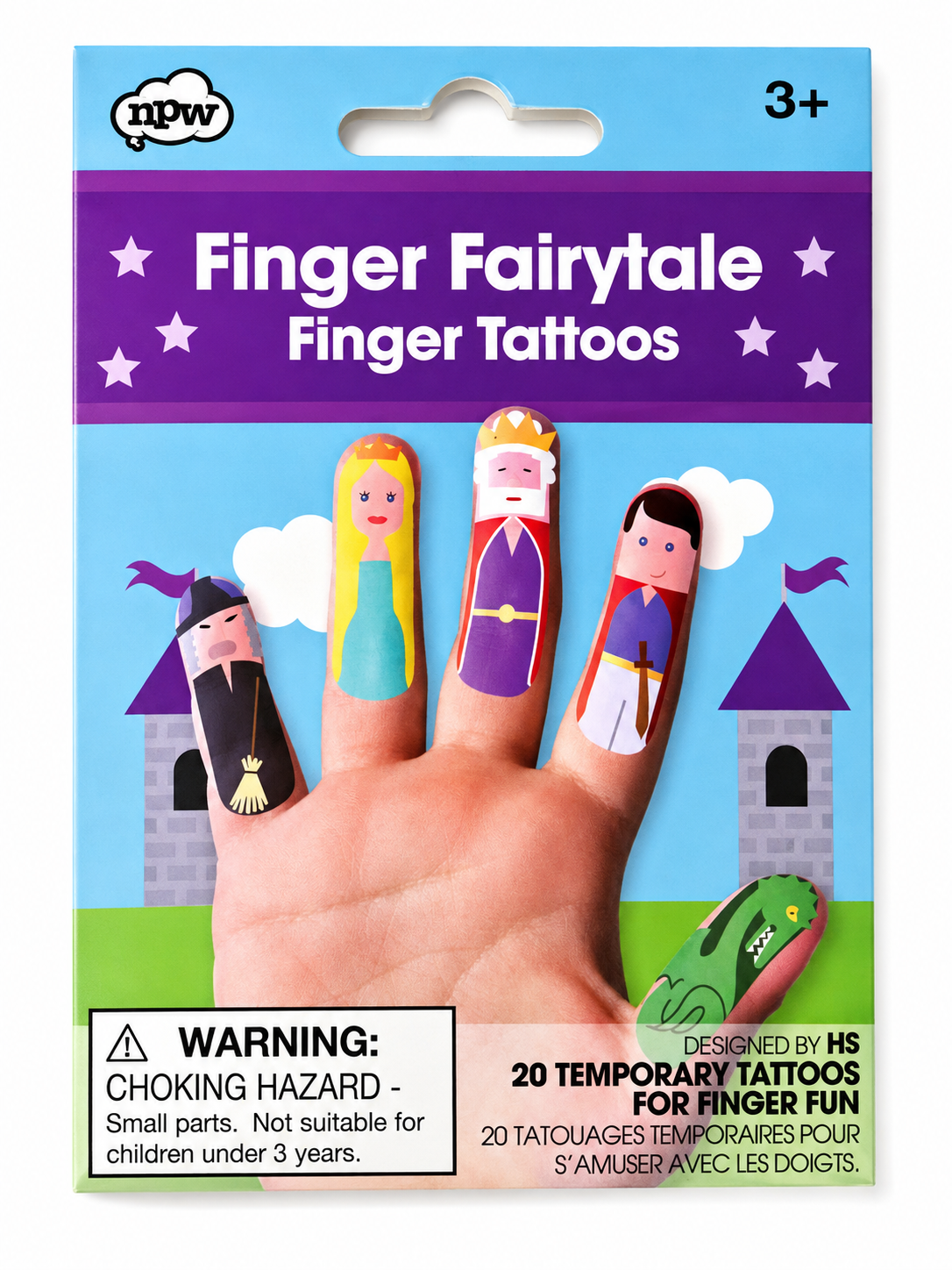 Tatouages temporaires pour doigts – Contes de fées – 20 motifs – NPW